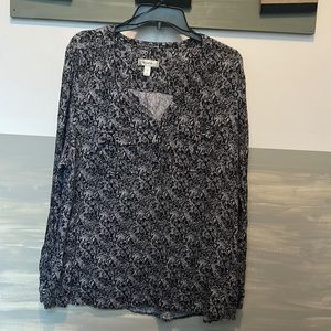 Gray and black blouse
